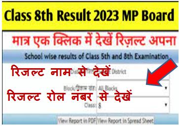 MP-Board-8th-Class-Result-2023, एमपी-बोर्ड-8वीं-रिजल्ट-अपने-नाम-और-रोल-नंबर-से-देखें