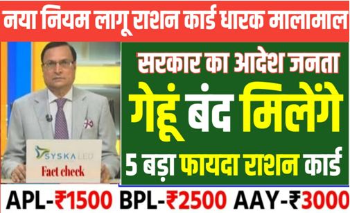 राशन-कार्ड-धारकों-को-मिली-बहुत-बड़ी-खुशखबरी, अब-राशन-कार्ड-पर-नया-नियम-लागू