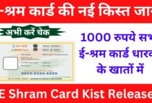 E Shram Card Kist Release: 1000 की नई किस्त जारी, आपके खाते में आई या नही यहां से अभी करें चेक