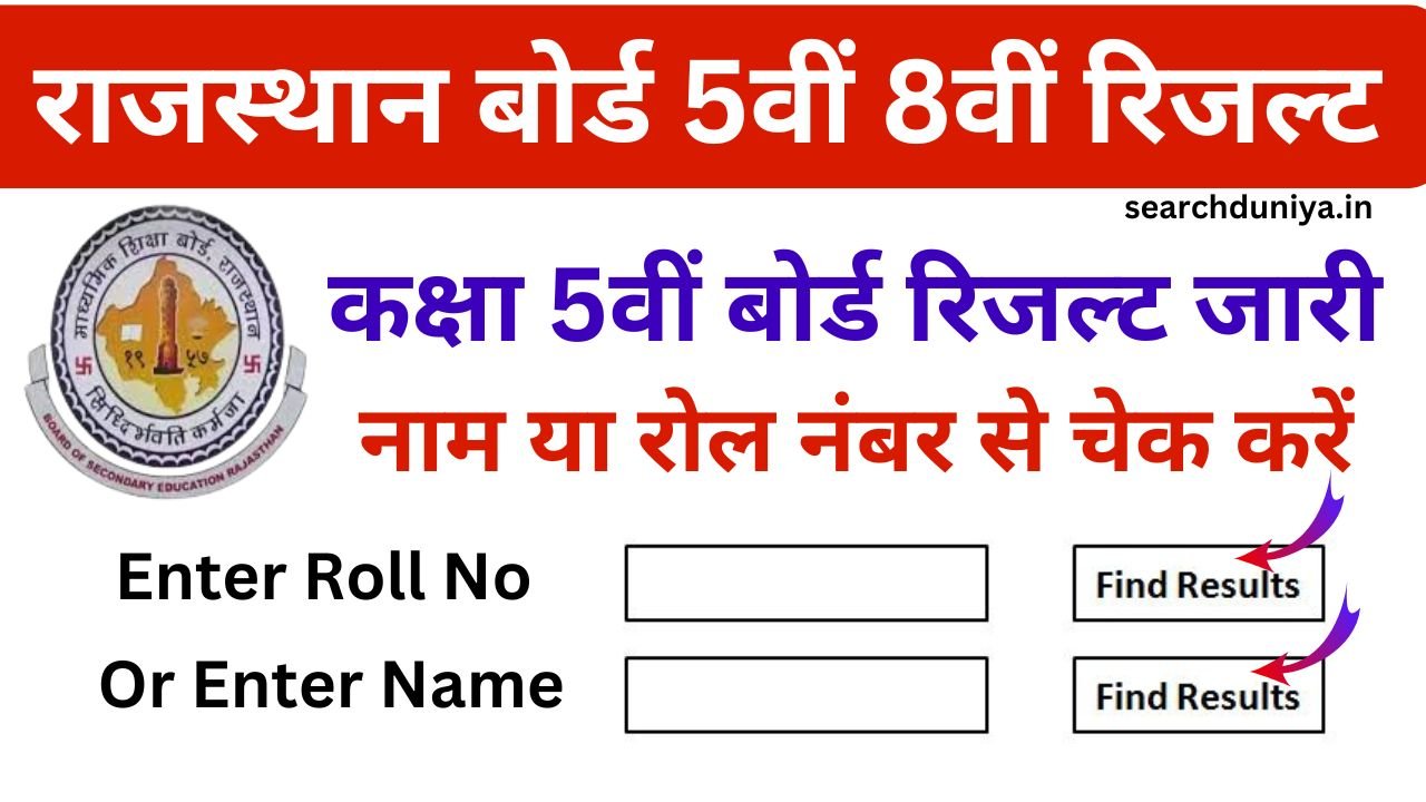ShalaDarpan 5th Result 2025, राजस्थान 5वीं बोर्ड का रिजल्ट जारी अपने नाम व रोल नंबर द्वारा यहां से चेक करें