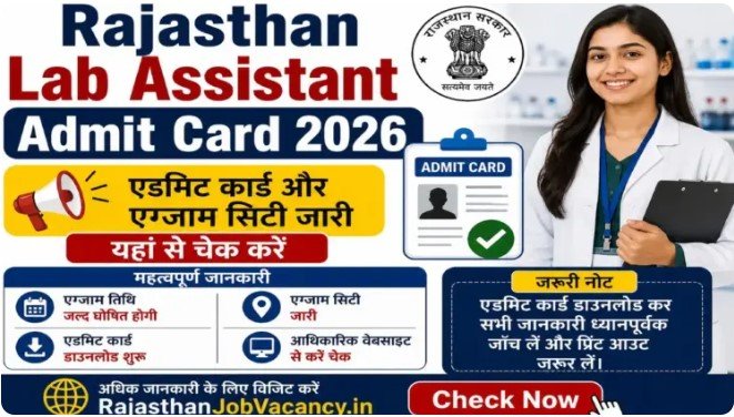 Rajasthan Lab Assistant Admit Card 2026: राजस्थान लैब असिस्टेंट एडमिट कार्ड जारी, यहां से चेक करें